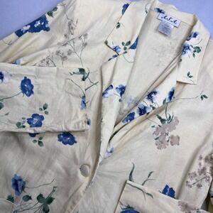 Vintage A.S.A. Womens Yellow Floral Linen Blazer | Size Medium | Cottage Office